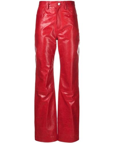 Remain Wide-Leg-Hose aus Leder - Rot
