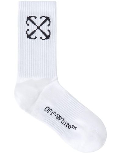 Off-White c/o Virgil Abloh Arrows-intarsia Cotton Socks - White