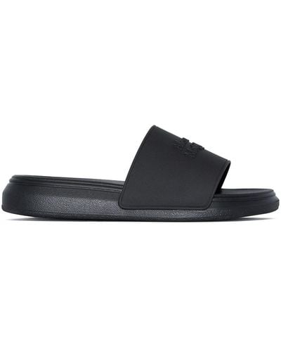 Alexander McQueen Logoed Rubber Slides - Black