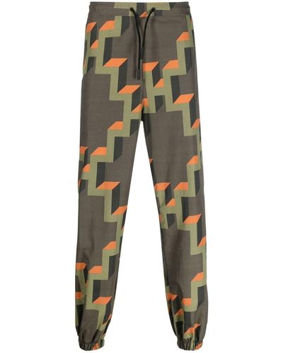 Marcelo Burlon Jogginghose mit geometrischem Print - Grün