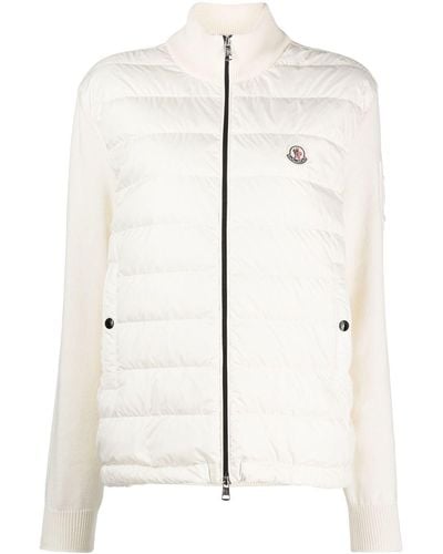 Moncler Quilted Padded Cardigan - Natural