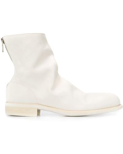 Guidi Cracked-effect Ankle Boots - White