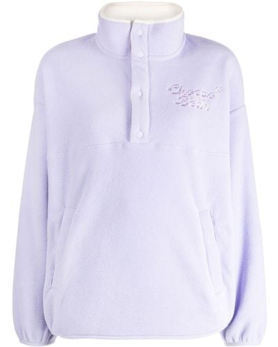 Chocoolate Logo-embroidered Fleece Sweatshirt - Purple