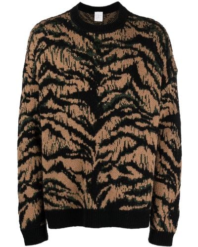 Roberto Cavalli Tiger-print Virgin Wool Sweatshirt - Black