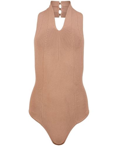 Khaite The Bafi Knitted Bodysuit - Natural