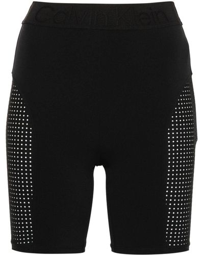 Calvin Klein Short de sport à empiècement perforé - Noir