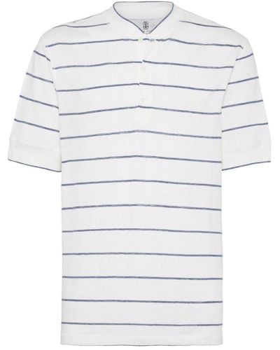 Brunello Cucinelli Stripes-pattern T-shirt - Grey