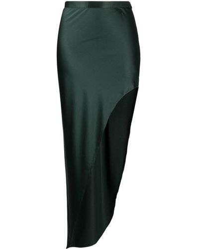 Fleur du Mal High-waisted Stretch-silk Skirt - Green