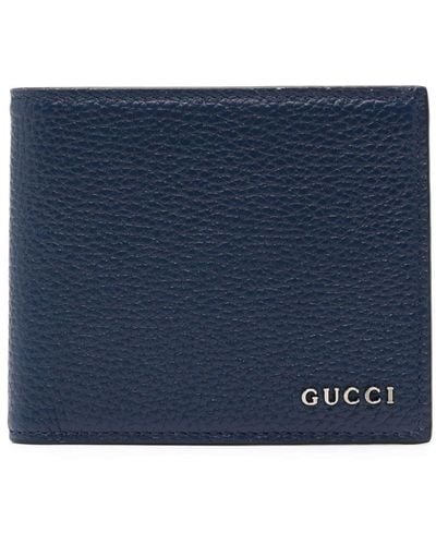 Gucci Logo-lettering Bi-fold Wallet - Blue
