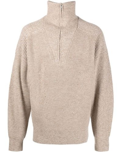 Isabel Marant Funnel Neck Knitted Sweater - White