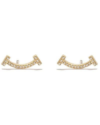 Tiffany & Co. 18kt Yellow Gold Tiffany T Smile Diamond Earrings - Metallic