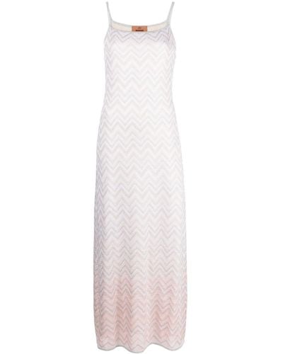 Missoni Zigzag Lurex Maxi Dress - White