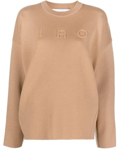 IRO Intarsia Knit-logo Sweater - Natural