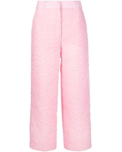 Cecilie Bahnsen Jaylee Matelassé Cropped Trousers - Pink