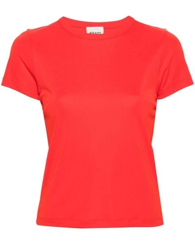 Khaite Camiseta con cuello redondo - Rojo