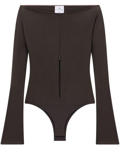 Courreges Off-shoulder Zipped Bodysuit - Black