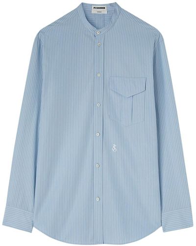 Jil Sander Wednesday Striped Cotton Shirt - Blue