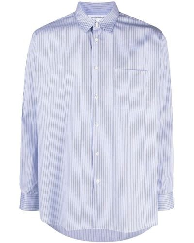 Comme des Garçons Vertical-stripe Long-sleeve Shirt - Blue