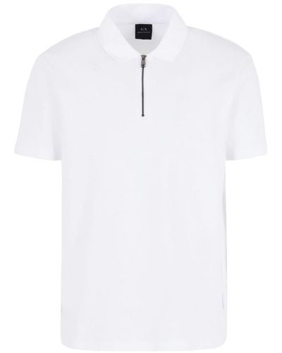 Armani Exchange ジップ ポロシャツ - ホワイト
