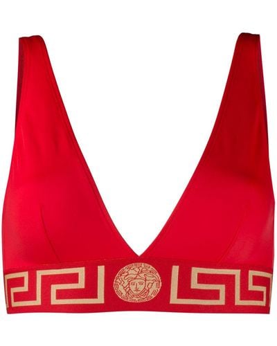 Versace Top de bikini Greca Border - Rojo