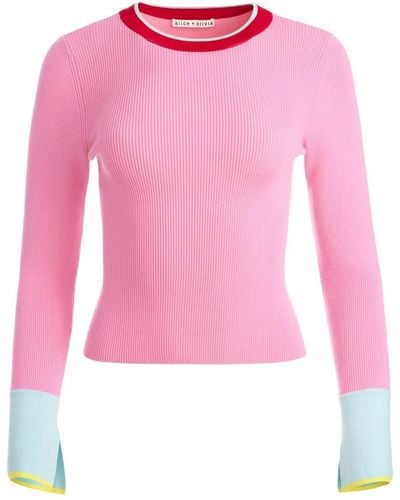 Alice + Olivia Westi Ribbed-knit Sweater - Pink