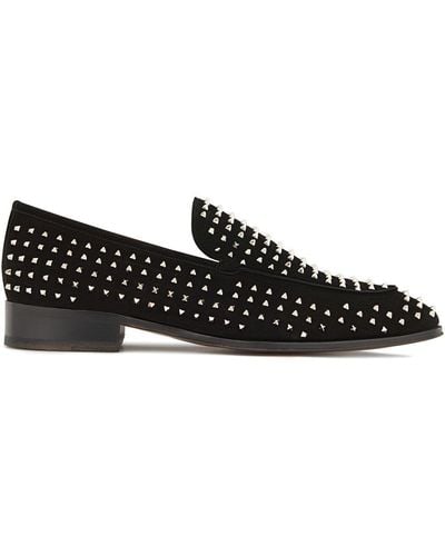 Giuseppe Zanotti Micro-stud Embellished Loafers - Black