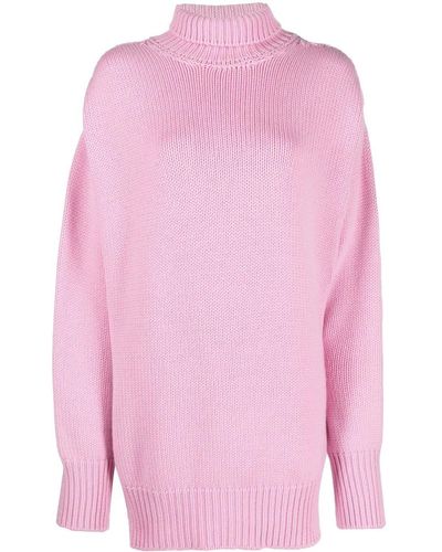 Sa Su Phi Side-slit Cashmere Knit Jumper - Pink