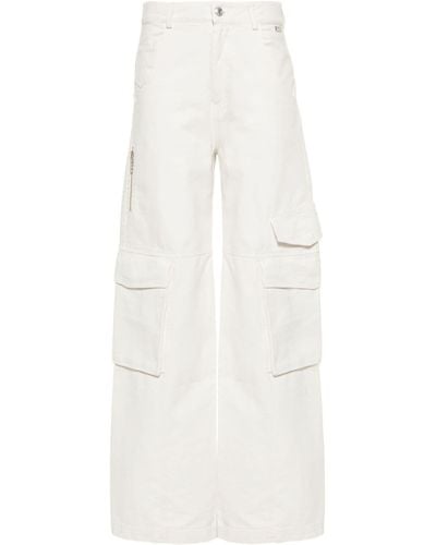 Gcds Pantalon taille-haute à logo - Blanc