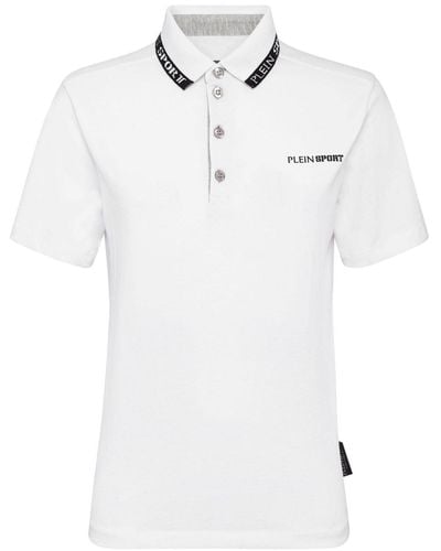 Philipp Plein Logo-print Cotton Polo Shirt - White