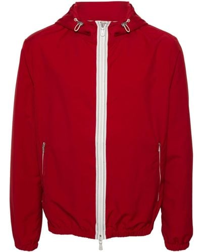 Eleventy Wool-blend Hooded Jacket - Red