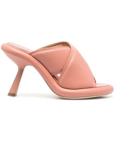Vic Matié 105mm Crossover-strap Detail Mules - Pink