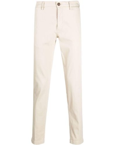 BOGGI Straight-leg Cotton-blend Trousers - Natural