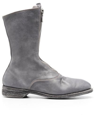 Guidi Zip-up Leather Boots - Gray