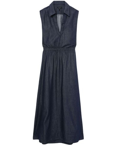 Rag & Bone Soyaya Cut-out Lightweight Denim Midi Dress - Blue