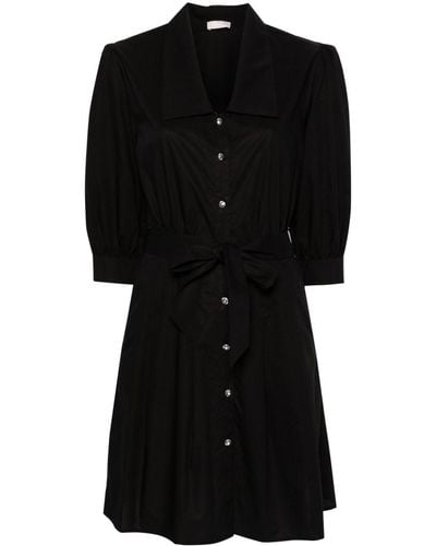 Liu Jo Poplin Shirt Minidress - Black
