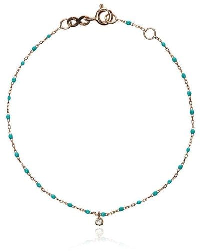 Gigi Clozeau 18kt Rose Gold Turquoise Beaded Single Diamond Bracelet - Metallic
