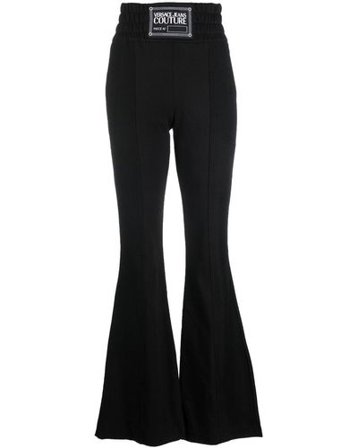 Versace Jeans Couture ロゴパッチ フレアパンツ - ブラック