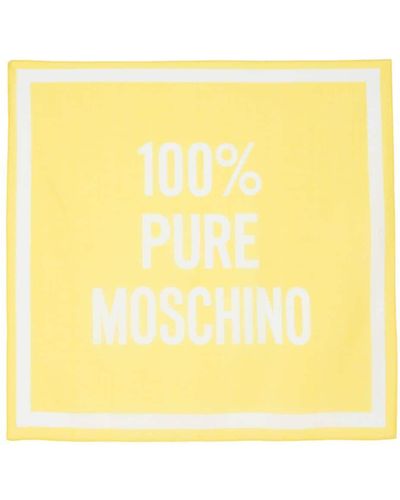 Moschino Sjaal Met Logoprint - Geel