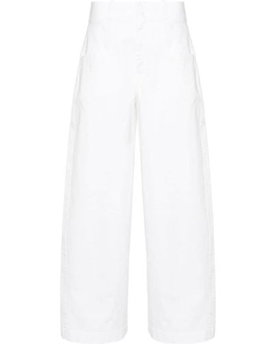 Transit Pantalon en coton à coupe ample - Blanc