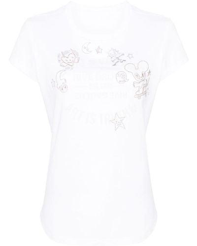 Zadig & Voltaire T-shirt brodé Walk Blason - Blanc