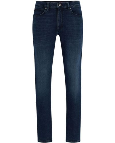 HUGO Slim-fit Stretch-cotton Jeans - Blue