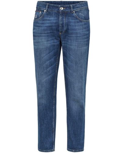 Brunello Cucinelli Jeans slim a vita media - Blu