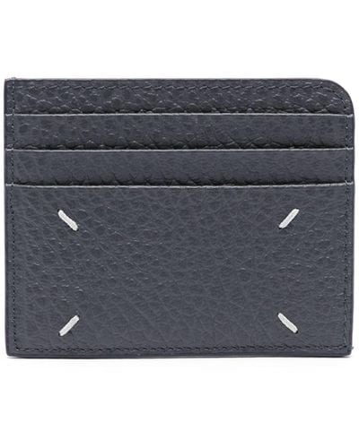 Maison Margiela Four-stitch Leather Card Holder - Blue