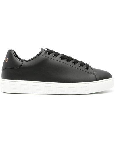 Versace Greca Faux-leather Trainers - Black