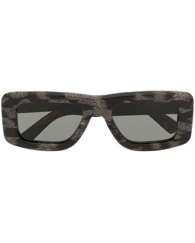 Retrosuperfuture Gafas de sol rectangulares con efecto de carey - Negro