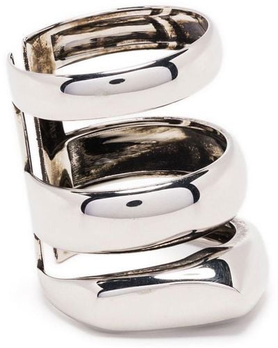 Alexander McQueen Short Stacked Ring - Metallic