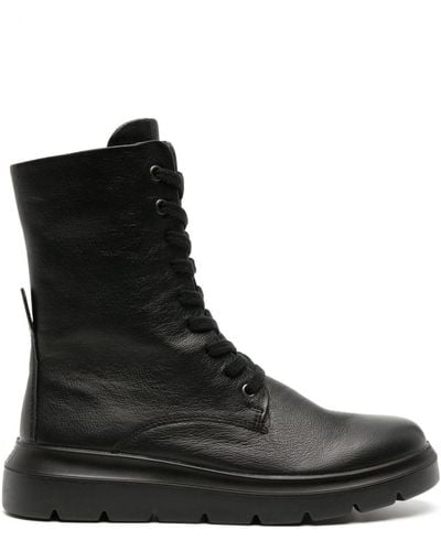 Ecco Nouvelle Logo-embossed Leather Boots - Black