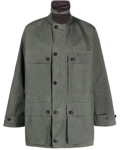 Mackintosh Country Single-breasted Cotton Coat - Grey