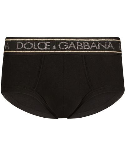 Dolce & Gabbana Bragas Brando con logo en la cintura - Negro