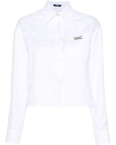 Versace バロッコ クロップドシャツ - ホワイト